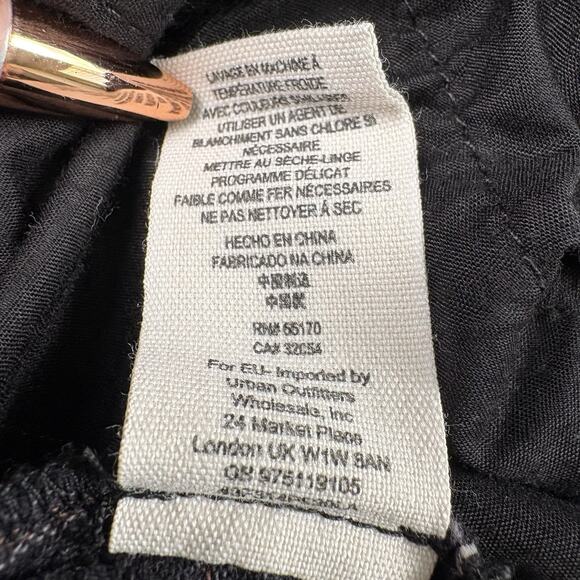 Free People Womens Size 8 Linen Look Cotton Mid Rise Straight Trouser Pant Plaid - Picture 13 of 16